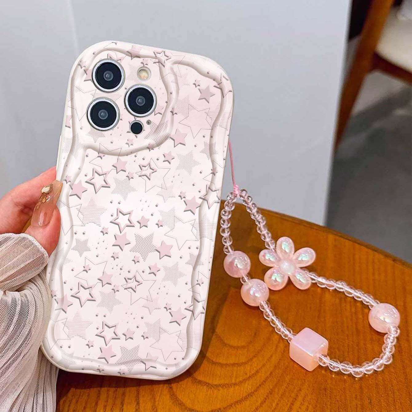 Sparkly Dollar Chain Pattern Tpu Wave Edge Anti-Drop Phone Case for Apple iPhone 17 Pro Max/16/16 Pro Max/11/13/14/15, Girl's Gift