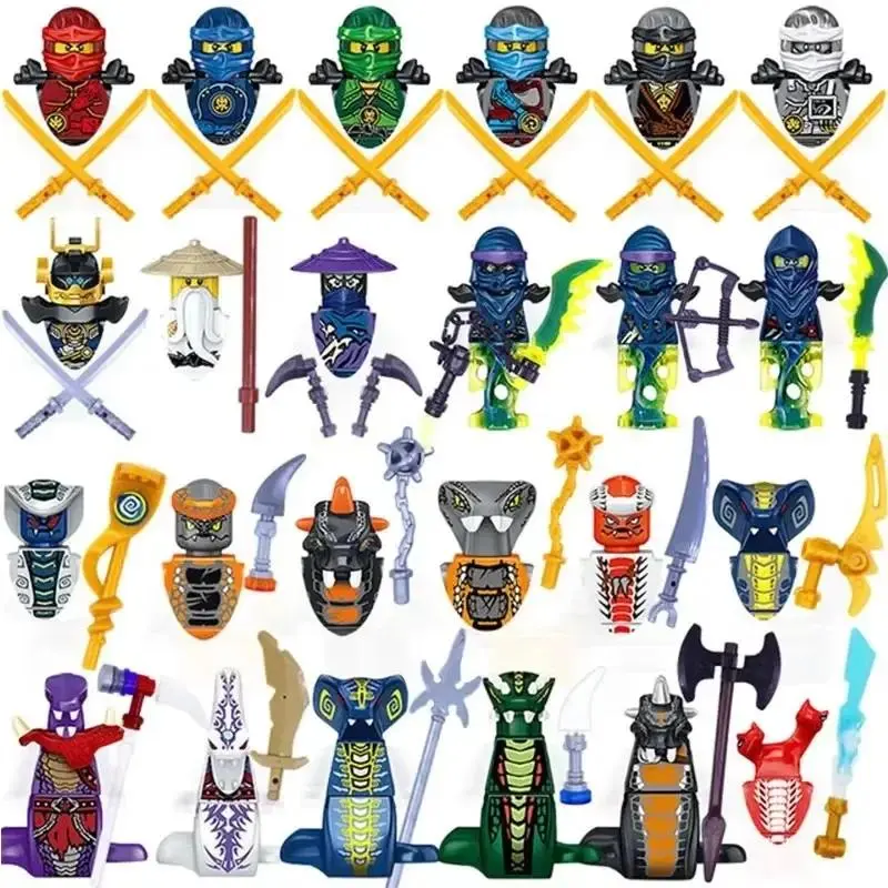 HEROCROSS Ninja Anime Figure Jay Kai Shinobi Lloyd Garmadon Nya Movies Bricks Dolls Mini Action Toy Figura Building Blocks Gift