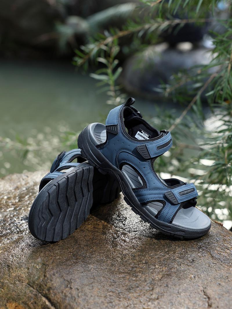 Men's Large Size Sport Sandals, Summer Casual Beach Shoes, Fashionable Men's Velcro Slippers, Durable Design, Comfortable Stylish Footwear, Hiking Sandals