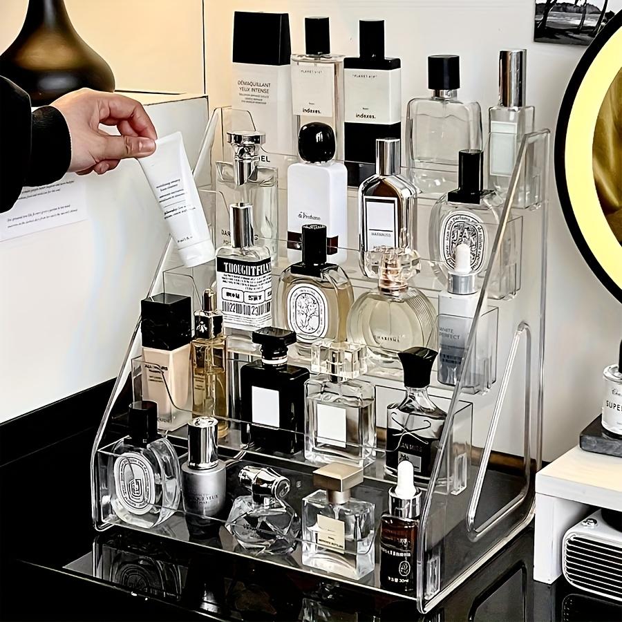 1 set of heavy-duty clear acrylic 5-layer nail polish and storage tower - 27 inches high, 3.2 cubic feet capacity, edged countertop storage rack - versatile display stand for fragrances, skin care products, cosmetics - no assembly tools required (beauty)