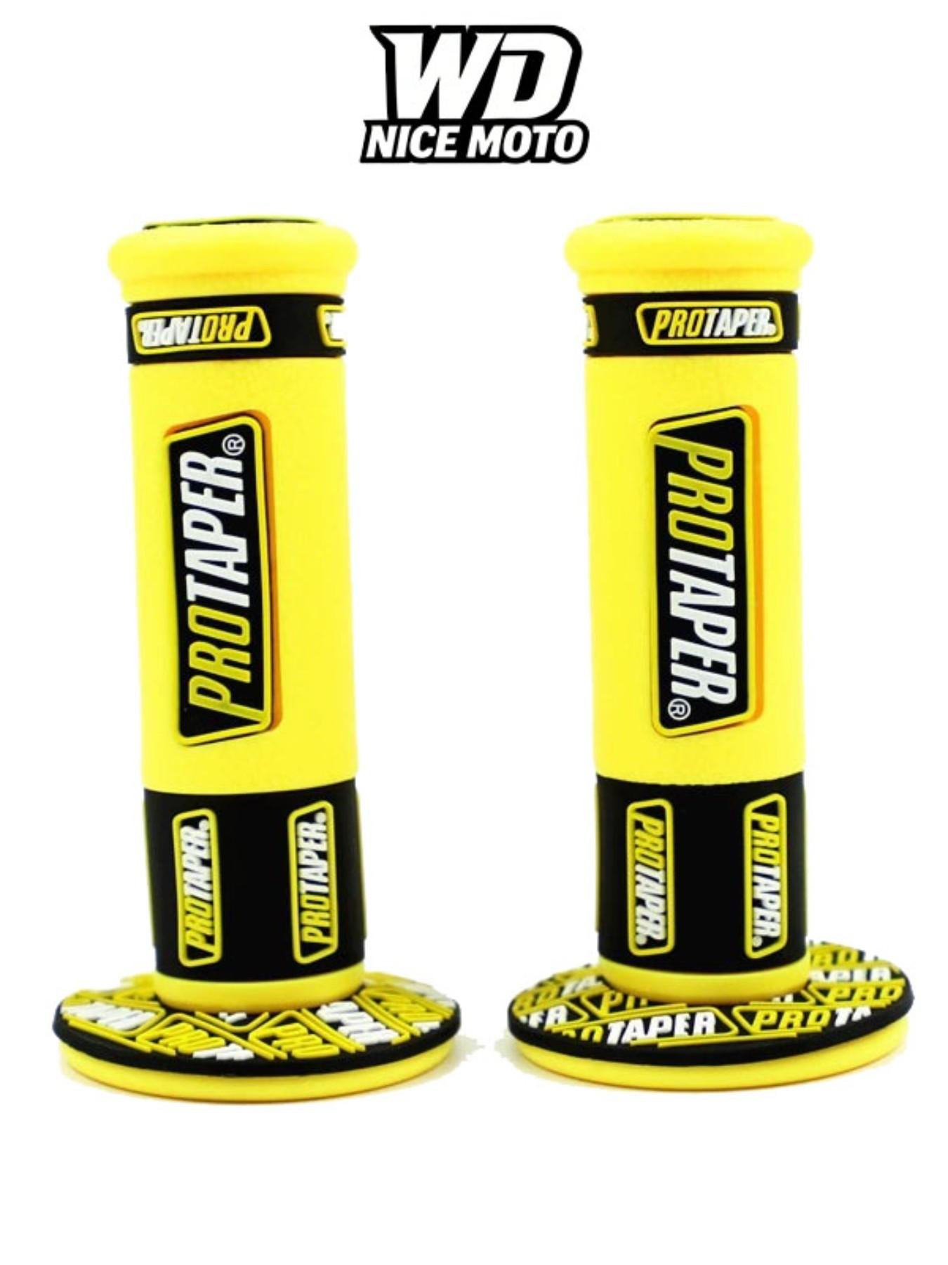 WD Nice Moto Motorcycle Handle Grips, 7/8" 22mm Universal Handlebar Rubber Gel, Comfortable Hand Grip for Motocross & Dirt Bikes