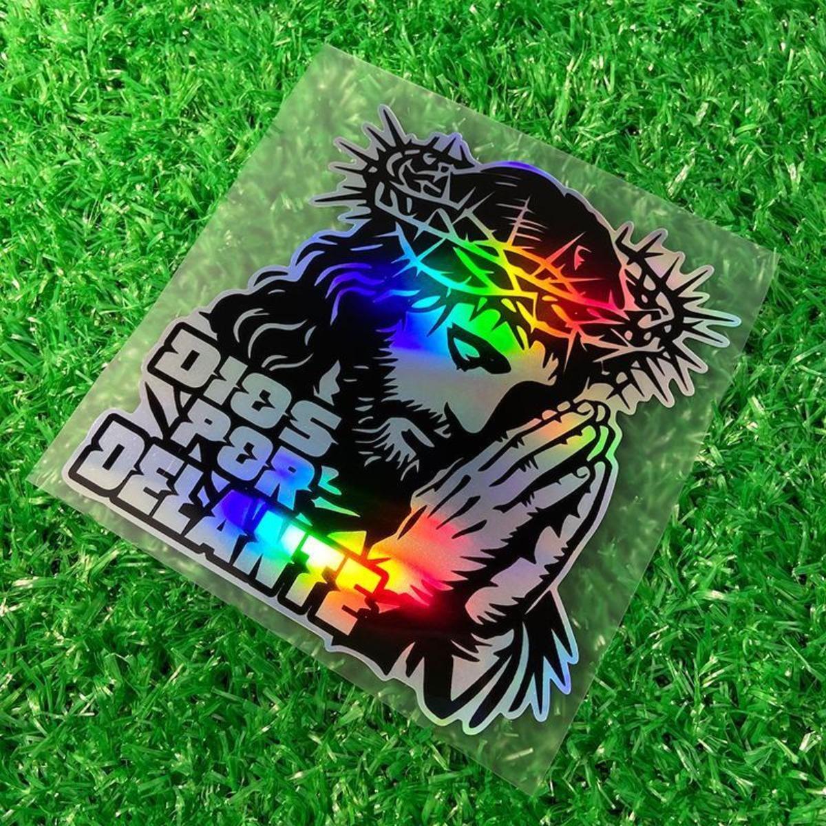 Jesus Pattern Car Sticker, Reflective Laser Waterproof Decal, Suitable for Motorcycle Fuel Tank, Moto Helmet Box, Car Window Bumper, Sticker For Cars