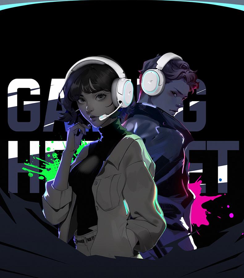 Picun G2 Gaming Headset Version 5.3 7.1 Surround Sound 5ms Low Latency ENC Microphone for PC PS4 PS5 for PC Laptop Game Peripherals