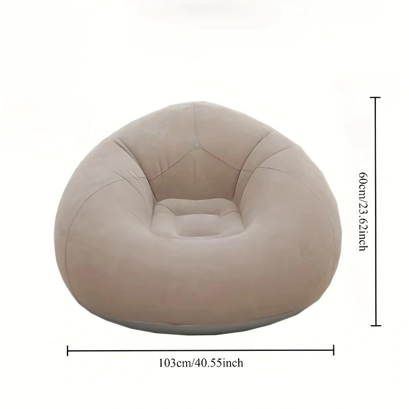Plush Single Person Inflatable Sofa, Foldable Lazy Sofa, Bean Bag Shape, Ball Shape, Comfortable and Portable, Ideal for Home Use