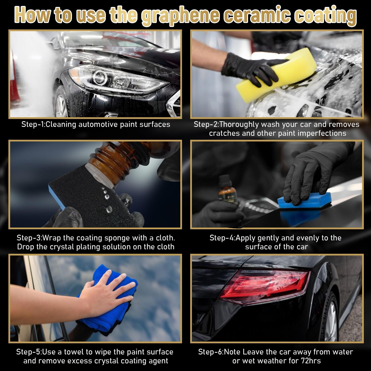Graphene Ceramic Coating Car Care Product, Professional Top Coat, 50ML Car Wash After Paint Sealant, Ultimate Hydrophobic Protection