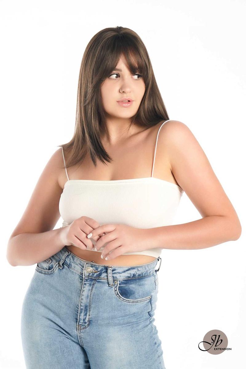 JBEXTENSION 20 Inches Scalpiana 3.5X4 Hard Silky Top Natural Scalp Effect Wig With Bangs LILA