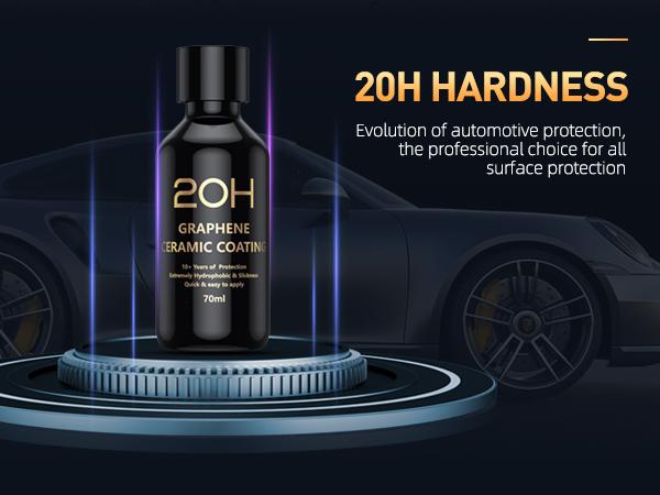 Dronar 20H Advanced Graphene Ceramic Coating for Cars - 10+ Years Long Lasting Protection, Ultra High Gloss, Scratch Repair, Waterless Spray Wax, Car Detailing Kit, 70ml