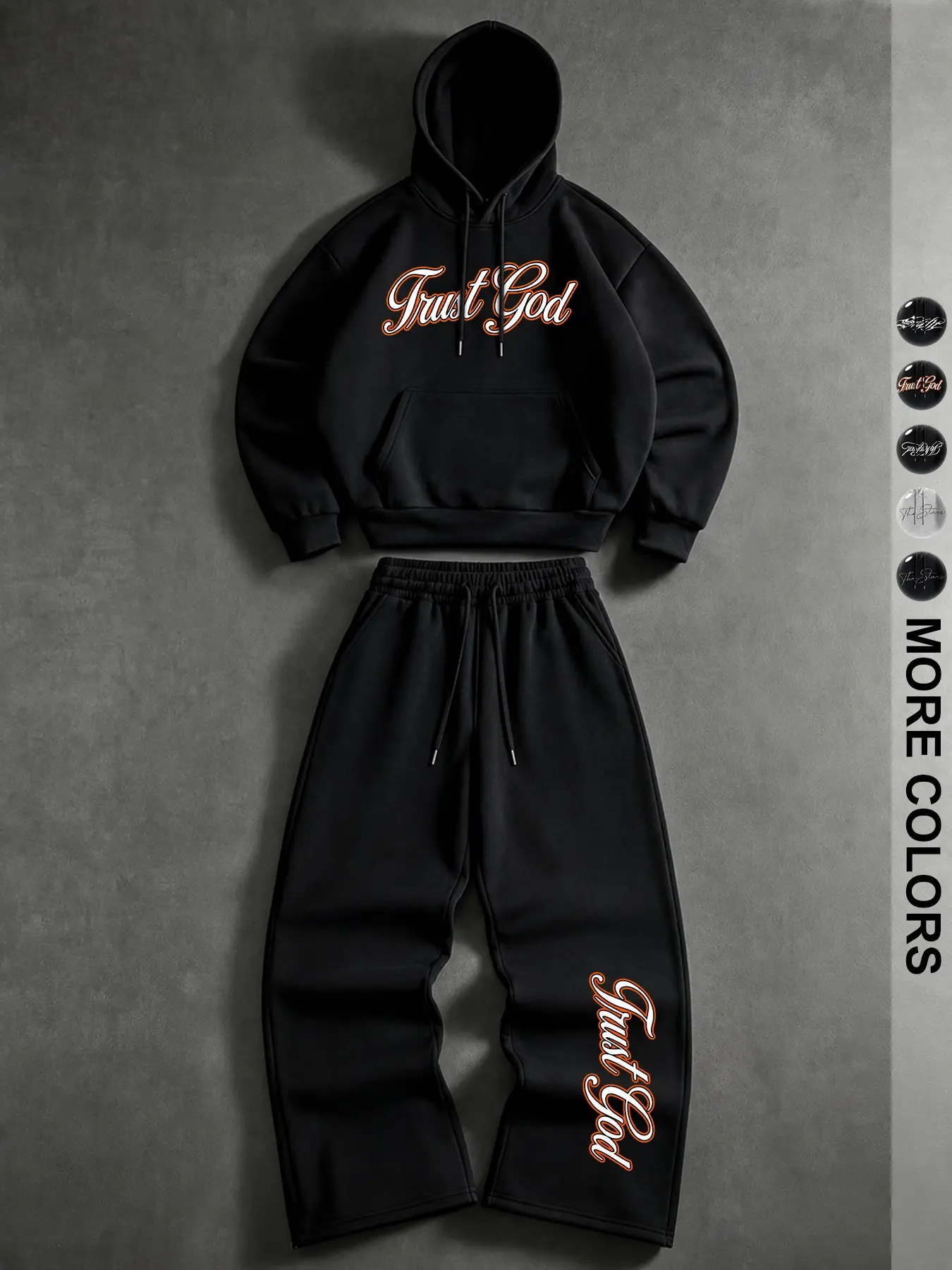 Men's 2-Piece Set Hoodie and Sweatpants, Long Sleeve Graphic Print, Sporty Loose-Fit, Ideal for Outdoor Activities and Casual Wear