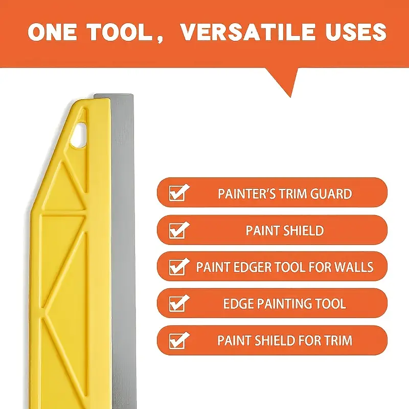 2/4 Pcs Professional Heavy Paint Edging Tool Set, Trim Brush & Putty Knife, Plastic Handle, Plastic & Metal Blade, For Precise Edge Work, Wallpaper Trimming, Painter & Home DIY Wall Repair, Random Color