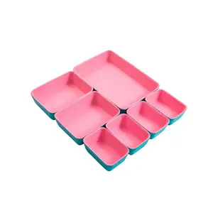 7pcs/Set Drawer organizers bins felt storage bin office organizer Shallow Small Desk organizer trays Draw dividers festival gift