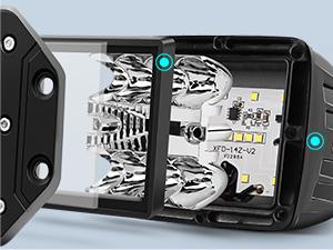 Nilight 4PCS 42W Flush Mount LED Pods Spot Flood Combo Beam Driving Light Backup Light Reverse Light Grill Mount Light with 16AWG LED POD Lights Wiring Harness Kit -4 Leads Triple Row dealsforyoudays Under Dash Lighting Underglow Car