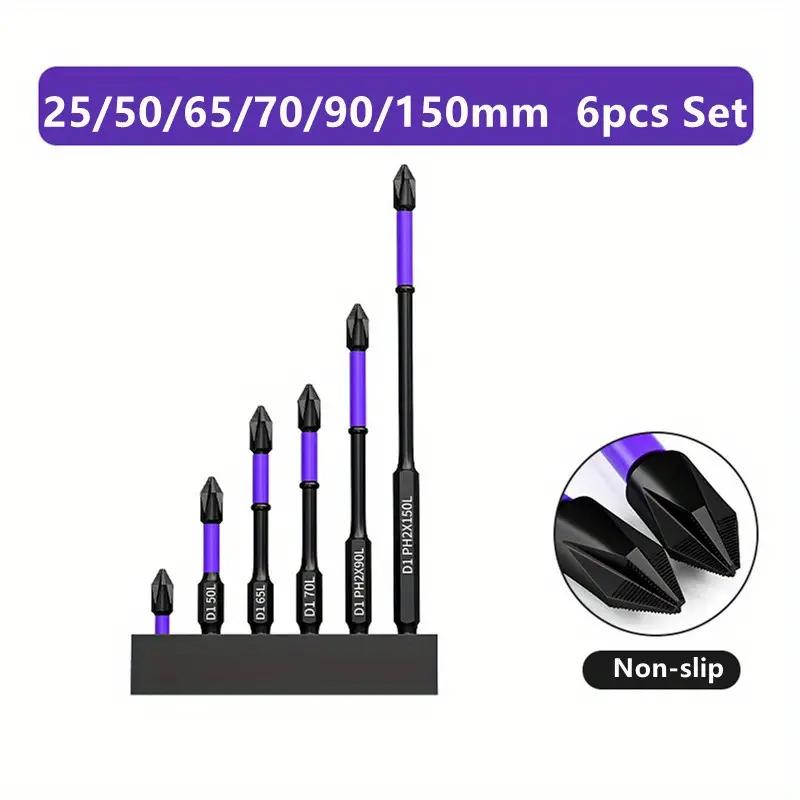 6 magnetic D1 anti-shock bit, high hardness anti-skid bit, Phillips screwdriver set