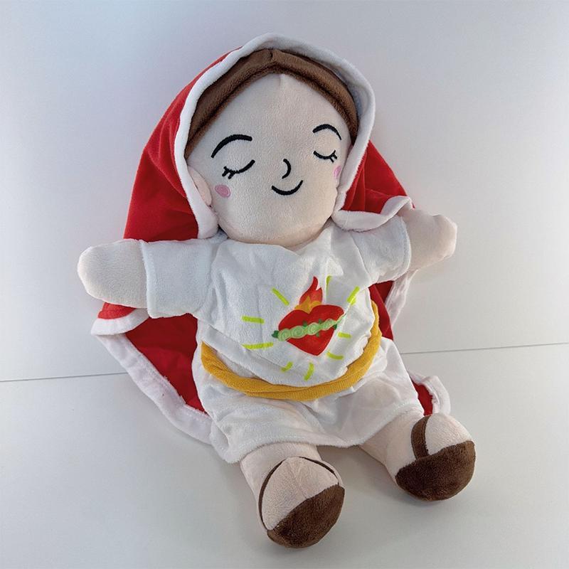 Breathing Jesus Virgin Mary  Music Soothing With Light Plush Toy Doll Jesus Plush Toys Comforting Jesus Heart Toy Easter Gifts