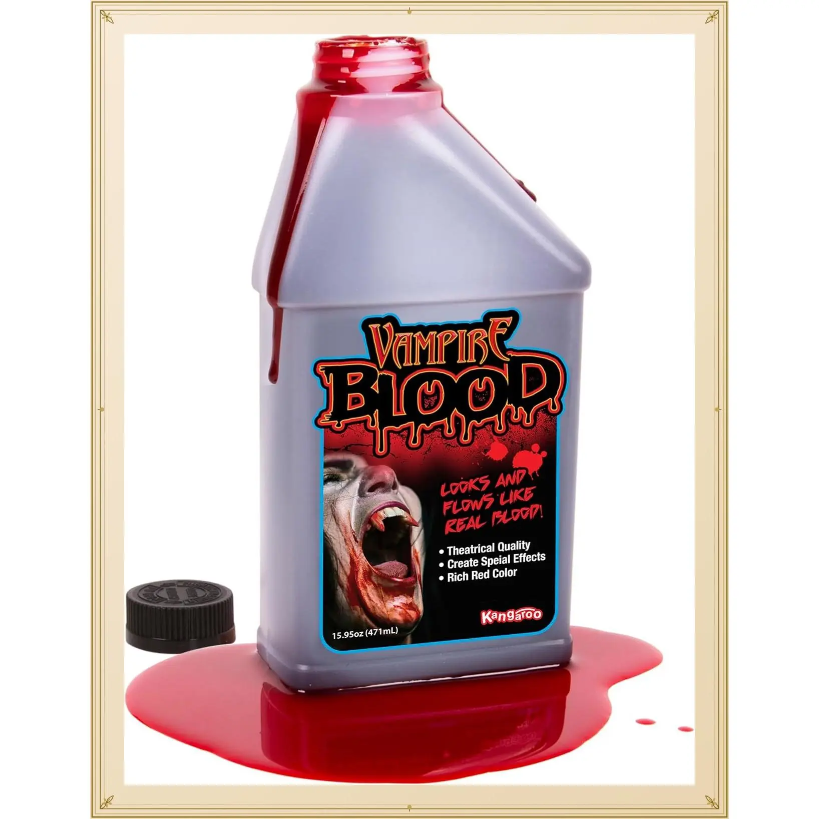 14oz Washable Fake Blood for Clothes, Blood Accessory for Cosplay | Halloween Fake Red Fluid for Zombie Vampire Costumes Accessories Cosplay Adults and Kids for MakeupGift