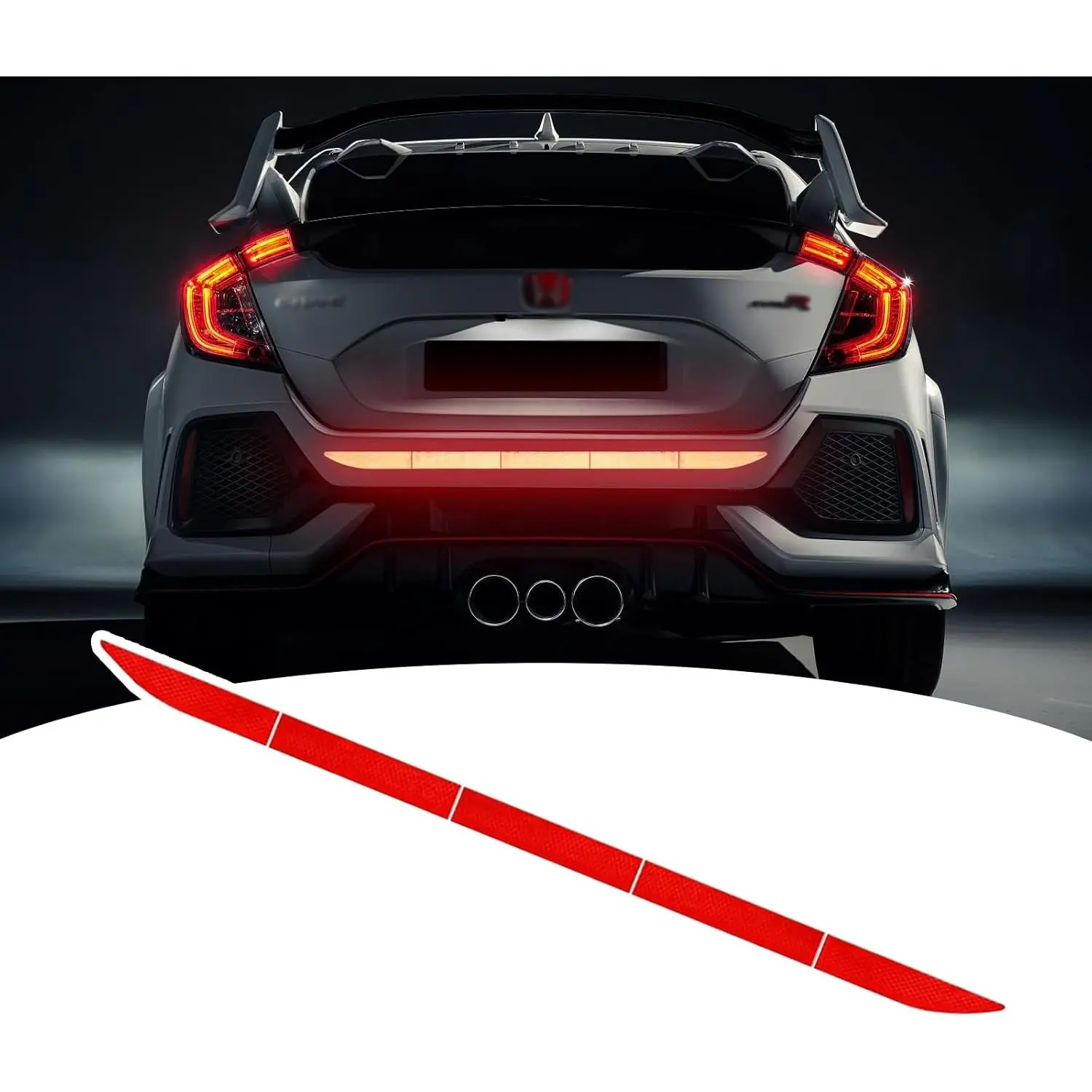 Self-Adhesive Synthetic Rear Bumper Guard Reflective Sticker, 5-Count Red High Reflector for Auto/SUV Pickup, Anti-Scratch Night Safety Exterior Protector