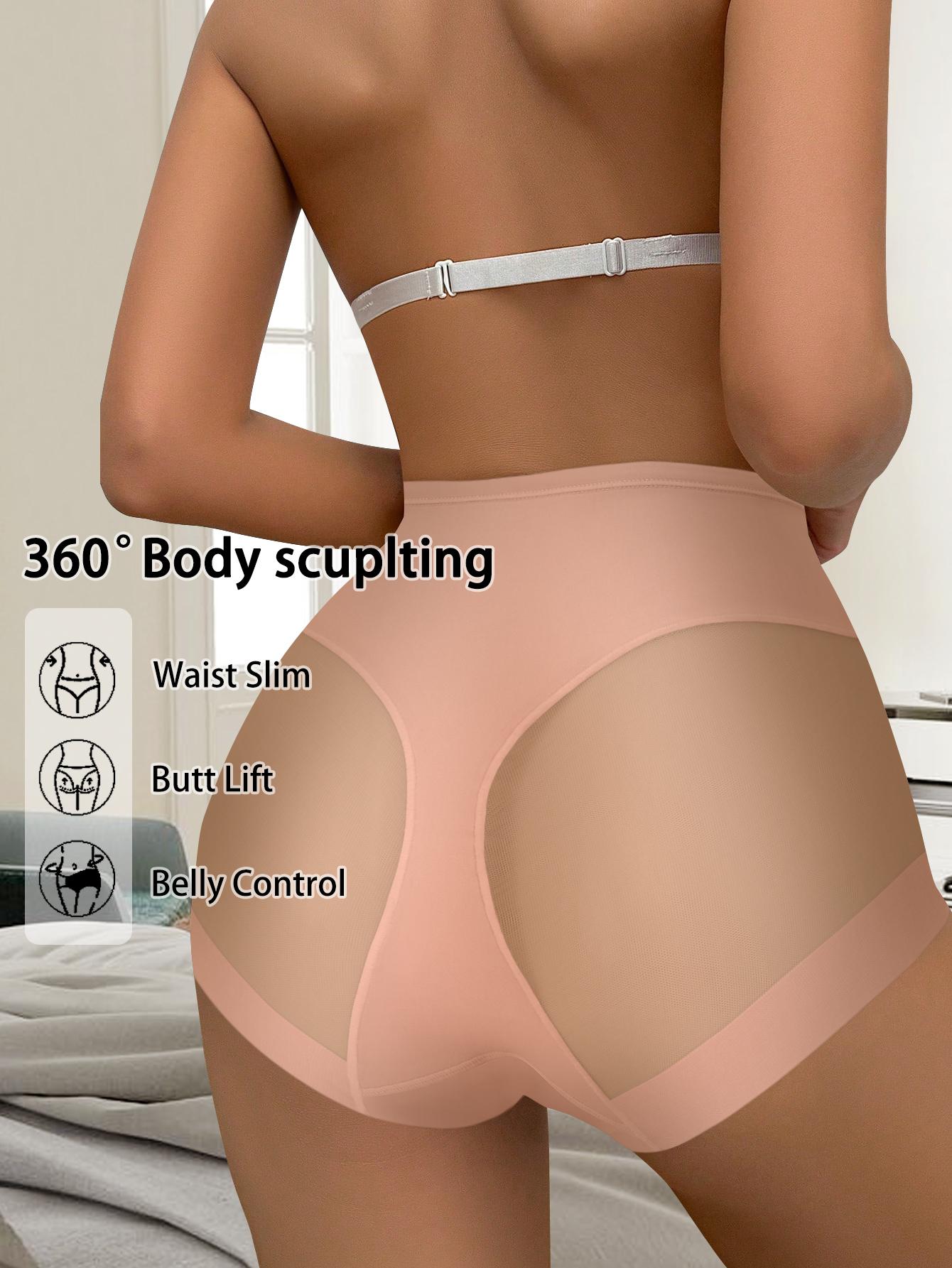 QUASTI 6 Pieces Mid-Rise Sexy Mesh Splicing Contrast Women's ,Breathable Basic Smooth Ice Silk Soft Comfortable Panties, Seamless Lightweight Hip Lifting Elastic Ladies Briefs,Fashionable and Elegant Womenswear Underwear,S-XXL SpringStatements