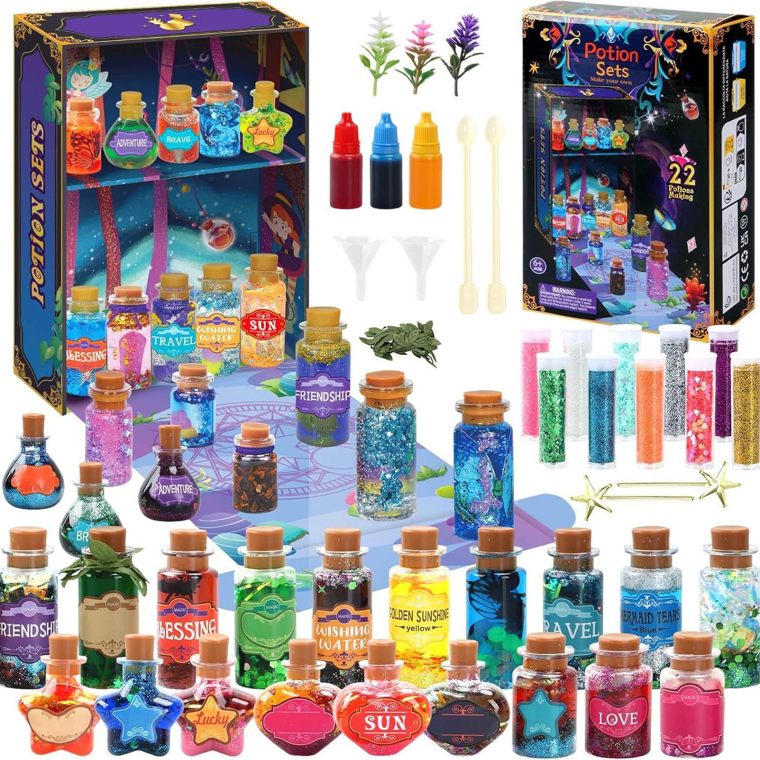 Enchanting Fairy Potion Kit, New Magic Potion Craft Set, Kids Glowing Potion Art Supplies, Includes Bottles, Perfect Gift for Boys & Girls over 6