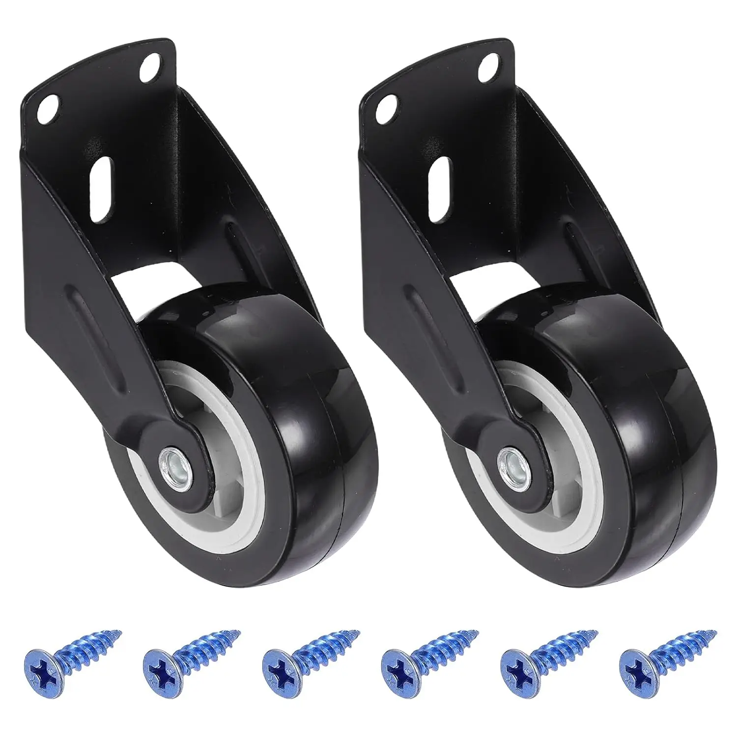 2 count Gate Wheels 2" Dia. Sturdy Lightweight Caster Wheels (Black)