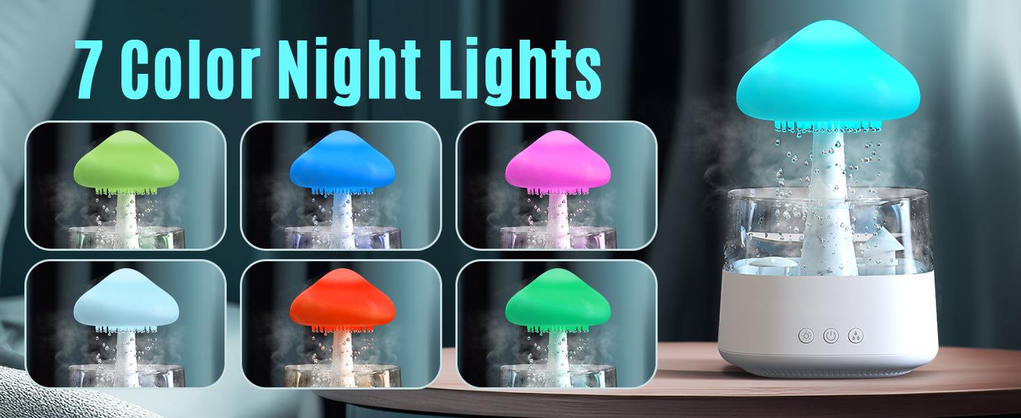 Raining Cloud Aromatherapy Diffuser – A Calming White Noise Humidifier with Micro Rainfall Effect and Multi-Color LED Clouds. Ideal for Deep Sleep, and Mood Enhancement. Features an Adjustable Timer, Essential Oil Compatibility, perfect Christmas Gift.