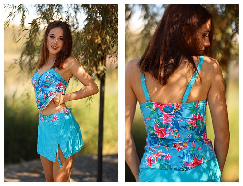 Yonique Womens Underwire Tankini Swimsuits with Skirt Two Piece Bathing Suits Tummy Control Swimwear