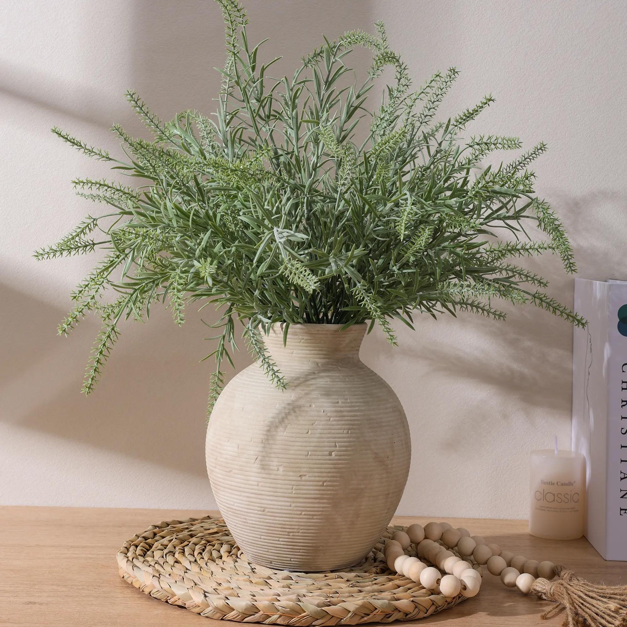 Ceramic Flower Vase Home Decor, 7.4 in Farmhouse Table Vases Rustic Vintage Living Room Kitchen Bedroom Decoration Pottery Decorative Vases for Flowers House Shelf Office Desk Dining Entryway, Retro, Flower Vases for Centerpieces