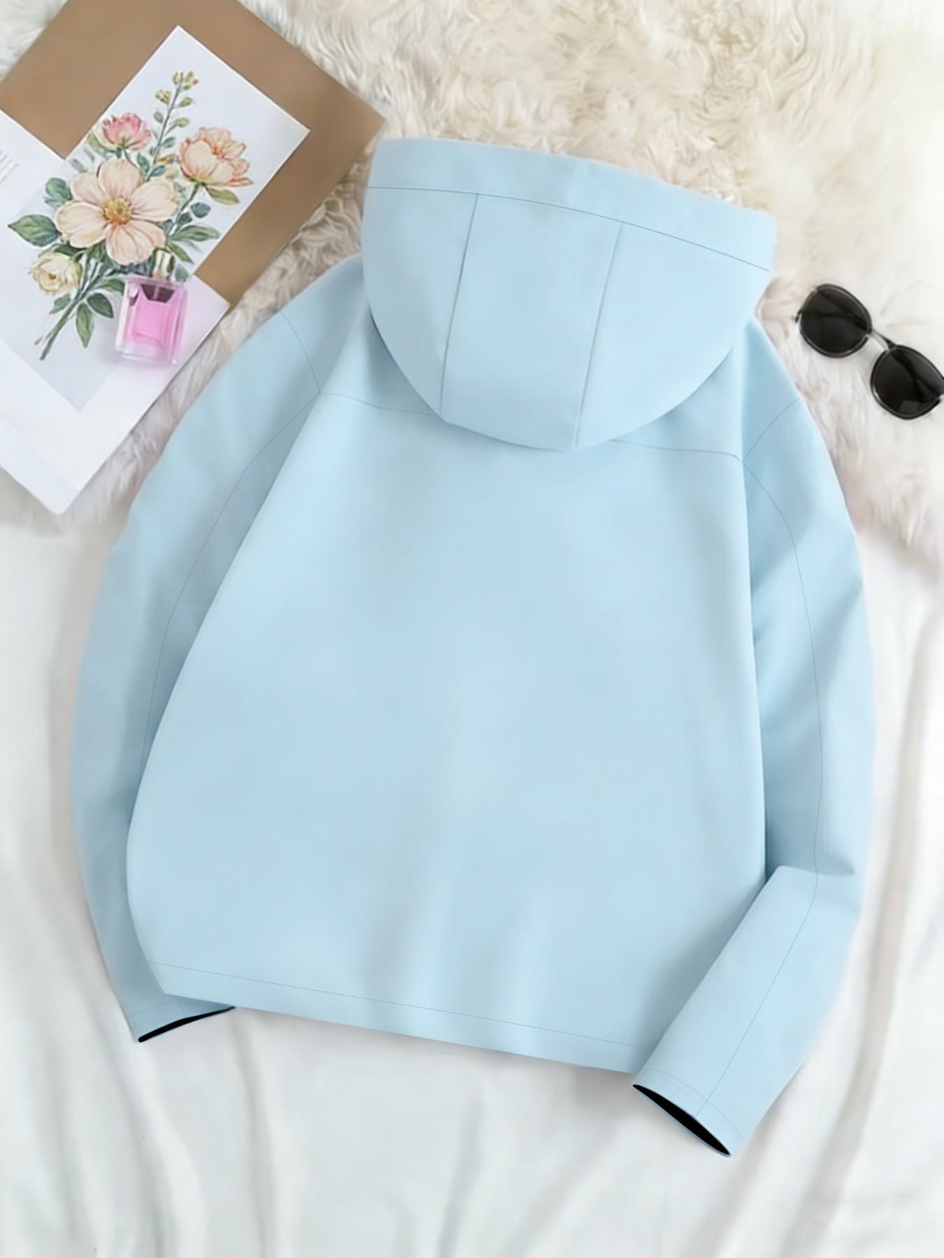 Women's Hooded Windbreaker Jacket Cute Spirit Lead Me Inspirational Letter Print Jacket Two Color Options Hooded Loose All Season Wear Jacket For Daily Commute Outdoor Hiking Clothing Comfortable Breathable Machine Washable Plus Size