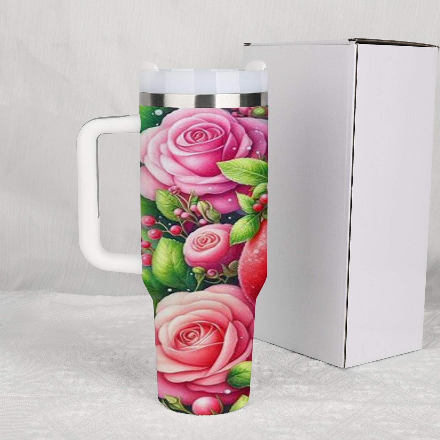 1pc Christmas water bottle, cartoon snowman, portable insulated stainless steel straw cup with handle, car mug, outdoor mug, travel mug, cup - Christmas and Valentine's Day gift, back-to-school for students (straw inside the cup).