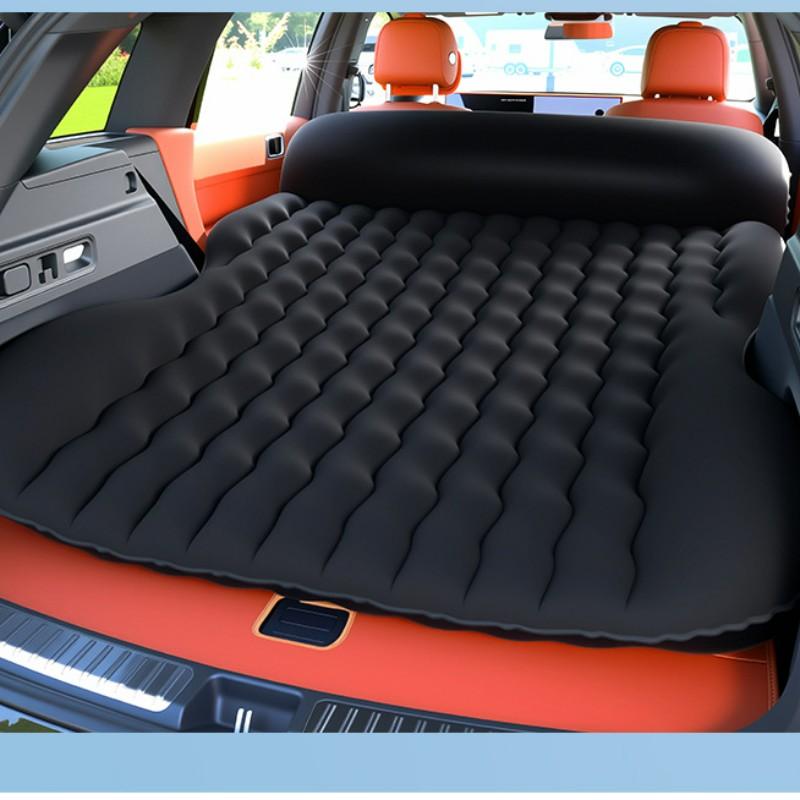 Plush Car Back Seat Inflatable Air Mattress, Portable Airbed, Rear Seat Bed, Free Electric Pump Included, Ideal for Road Trips, Camping, Suv/car Travel, Leak-Proof Thick Air Bed