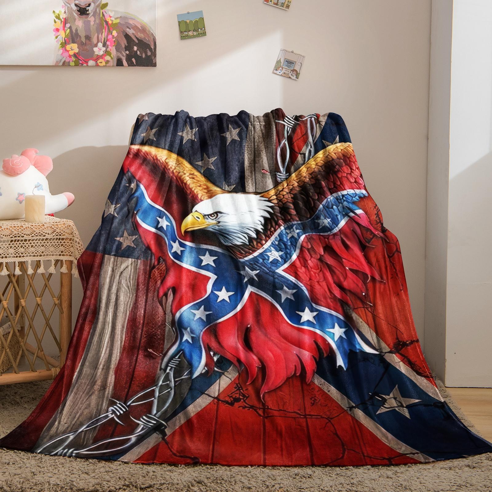 A unique eagle flag pattern design blanket — a soft, comfortable, and lightweight throw perfect for decorating bedrooms and guest rooms, Stylish Blanket