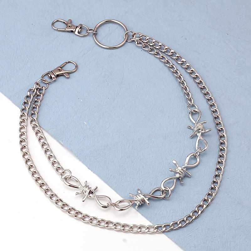 1pc Punk Double-Layer Pant Chain - Edgy Metal Trouser Accessory for Jeans & Shorts. Unisex Streetwear Hip-Hop Jewelry for Club, Party, Concert & Daily Outfits. Great Gift for Gen Z, Festival Goers & Fashion Lovers.