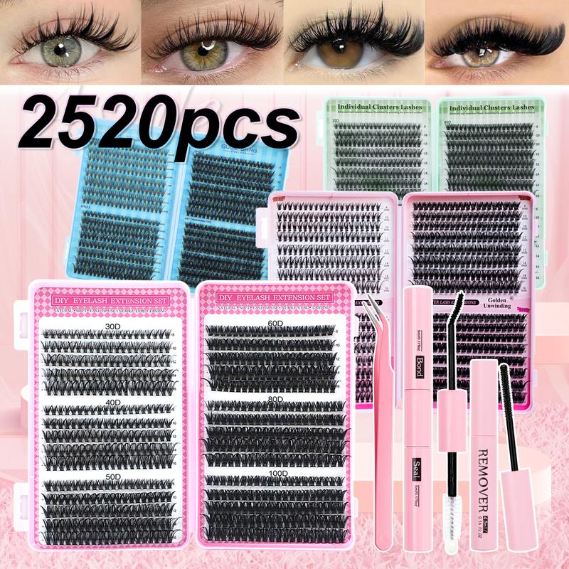 High-capacity false eyelashes in various styles, D-curved design, easy DIY personal false eyelashes, DIY false eyelash extension kit, Individual lash extensions, suitable for daily use, parties, travel
