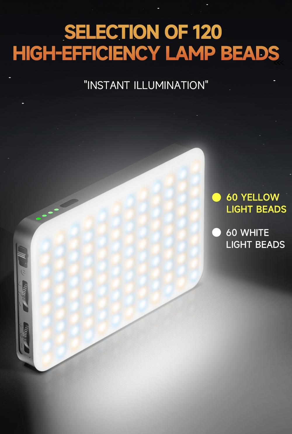 Portable Phone Light, Rectangular Camera Multi-Purpose Light, Enhances Photography & Video Quality, Built-In Battery Design, Camera Fill Light