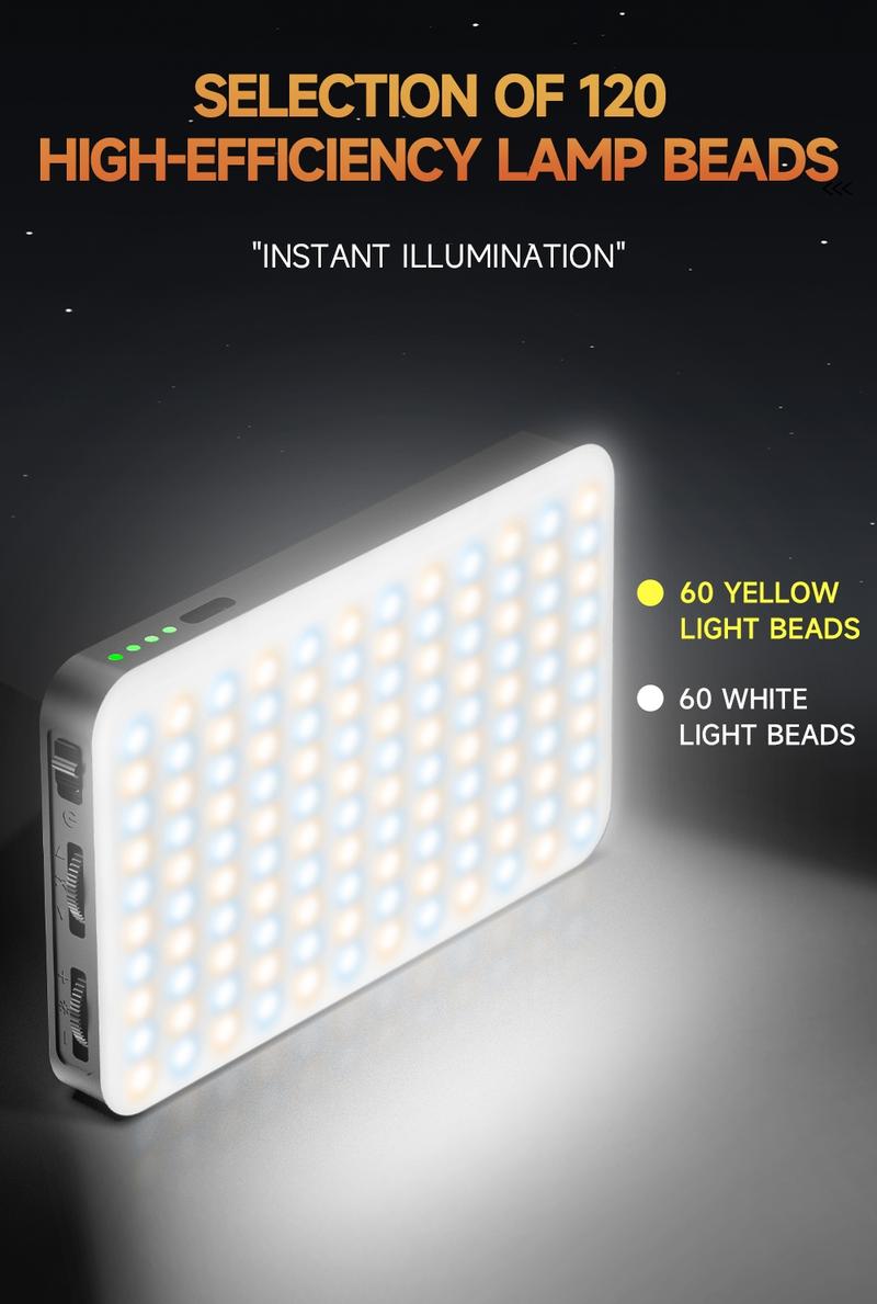 Portable Phone Light, Rectangular Camera Multi-Purpose Light, Enhances Photography & Video Quality, Built-In Battery Design, Camera Fill Light