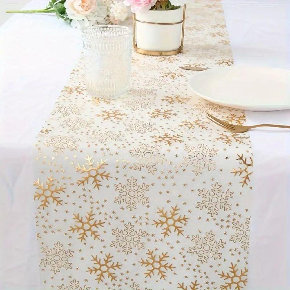 Mesh Table Runner, Elegant Event Decor Material, Perfect for Festivals, Parties, Weddings, Luxurious Golden Tablecloth