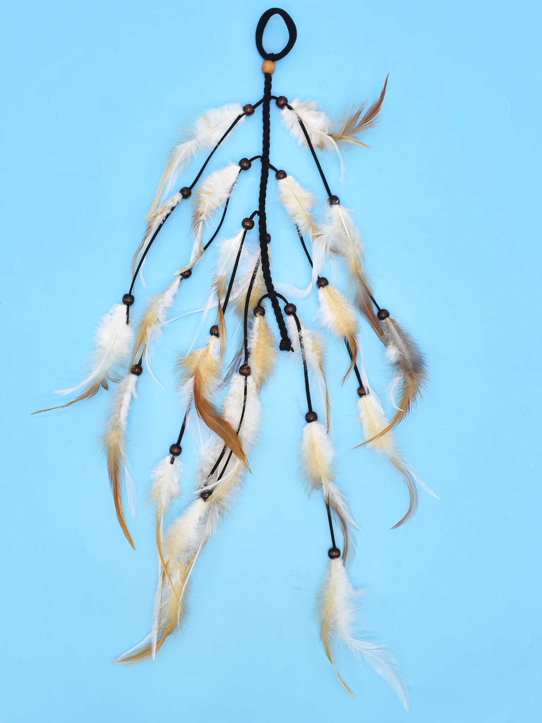 Bohemian Feather Hair Band Headband Hippie Travel Photo Prop, Fairy Princess Instagram Hair Tie, Fashionable Boho Accessory