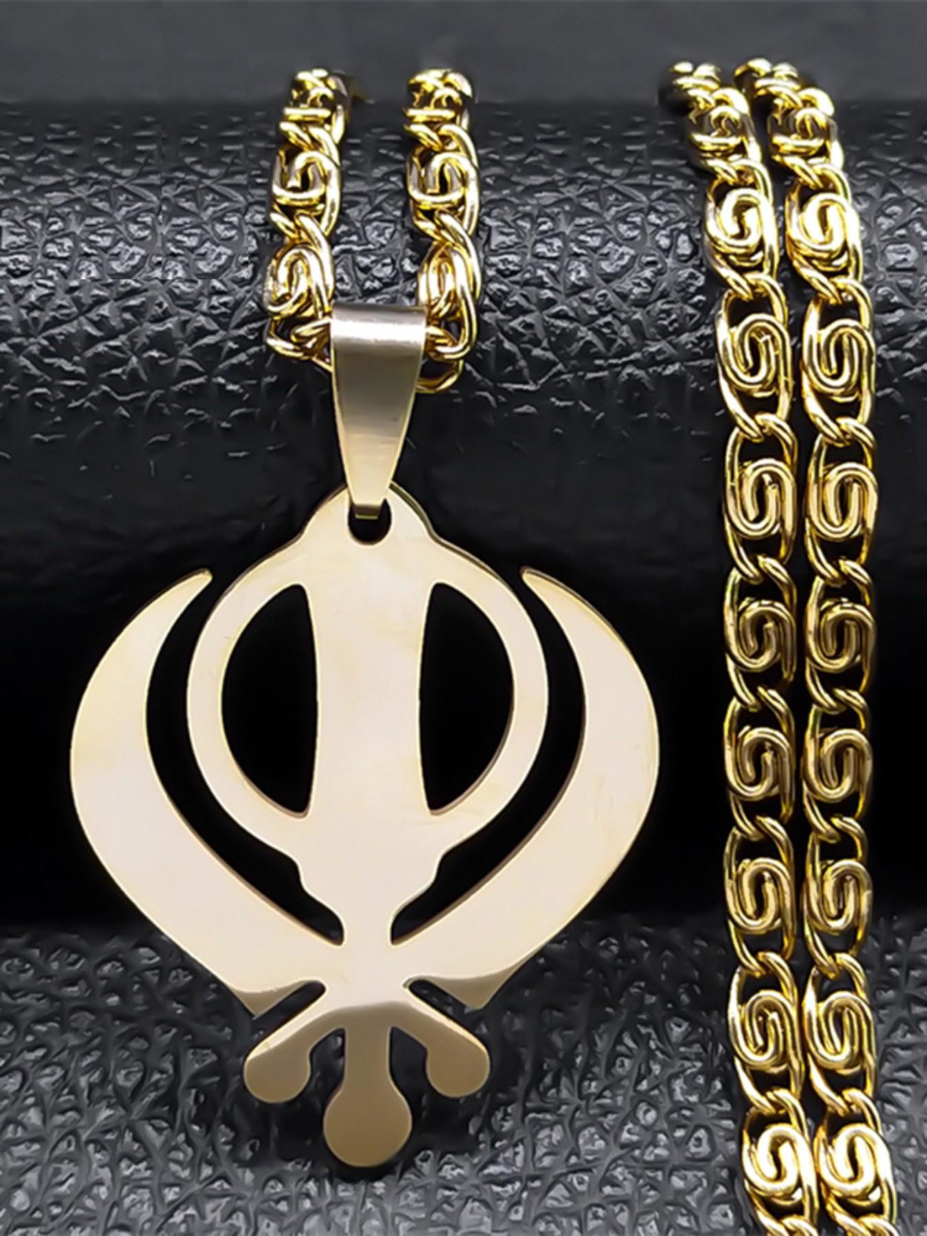 Sikhism Sikh Necklace Women Men Khanda Pendant Stainless Steel India Pakistan Malaysia Punjab Religious Necklaces