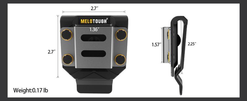 MELOTOUGH Drill Holder Belt Clip Heavy Duty Tape Measure Belt Holder for Cordless Drill Hammer Tools with Hanger Clips Black