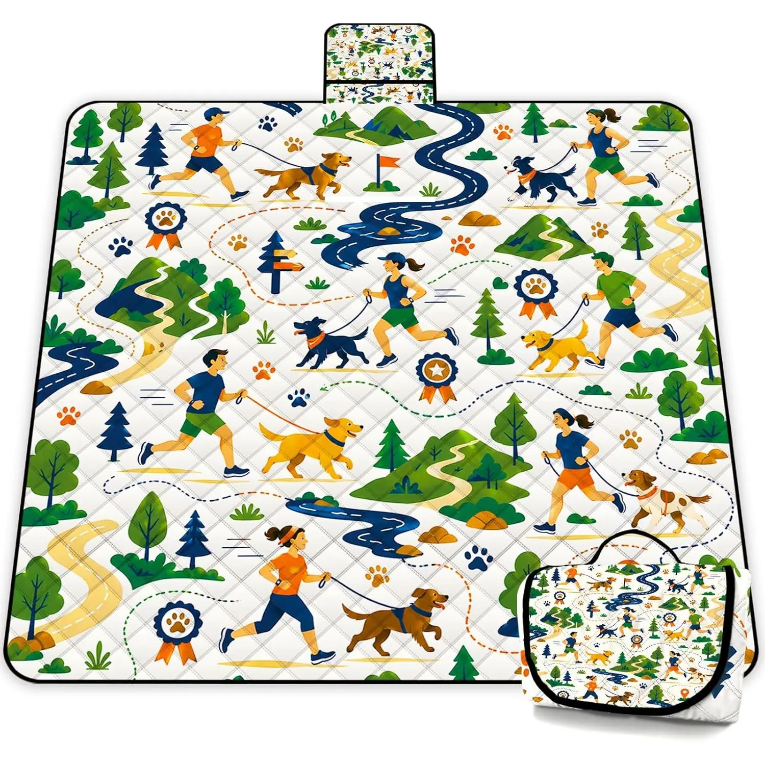 Extra Large Picnic Blanket Waterproof,80"x 80"Foldable Machine Washable Outdoor Blanket, Walking Beach Blanket for 6-8 Adults,Picnic Mat Suitable for Indoor Crawling,Park Beach,Camping,Hiking,Travel