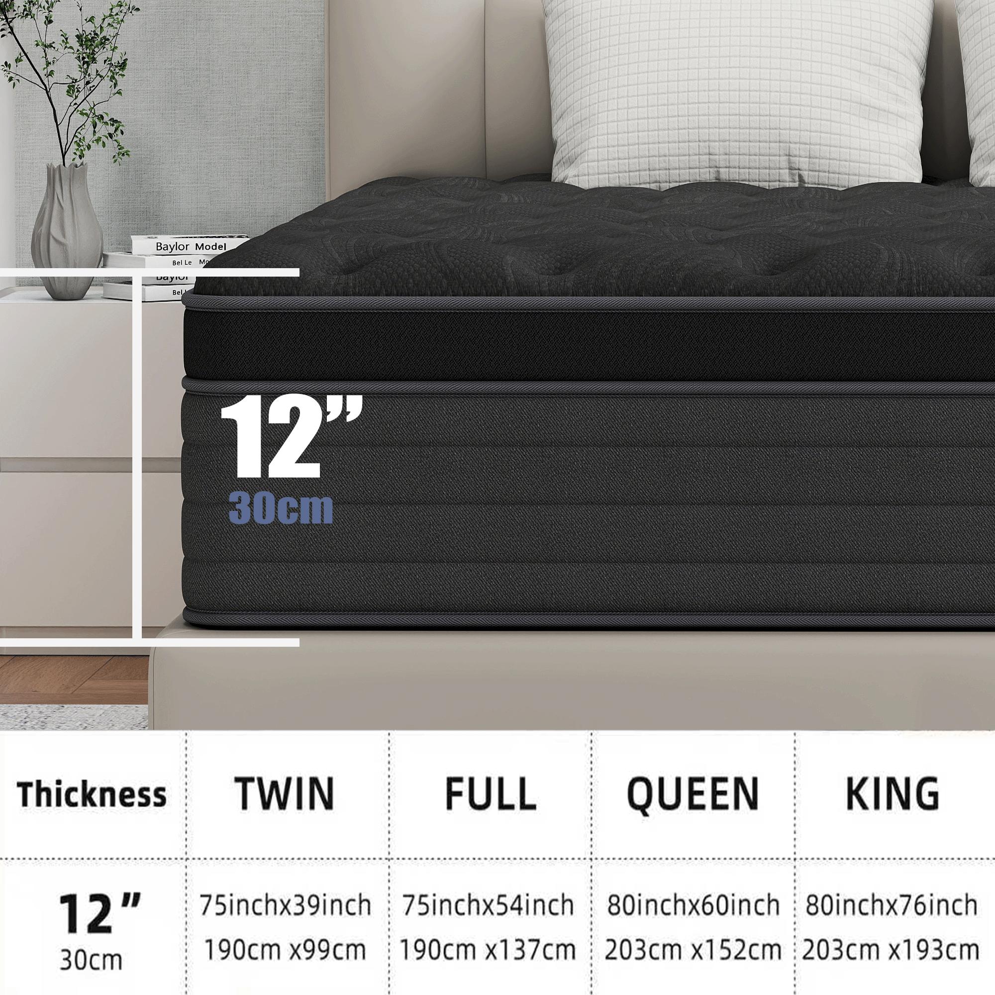 mattress queen size mattress 12/14 Inch Twin, Full, Queen, King Mattress Memory Foam And Spring, Hybrid MattressMedium Firmness, Lumbar Support, For Home Rooms Hotels, Boxed Halloween ChristmasGift Furniture Ergonomic queen size mattress Interior Modern
