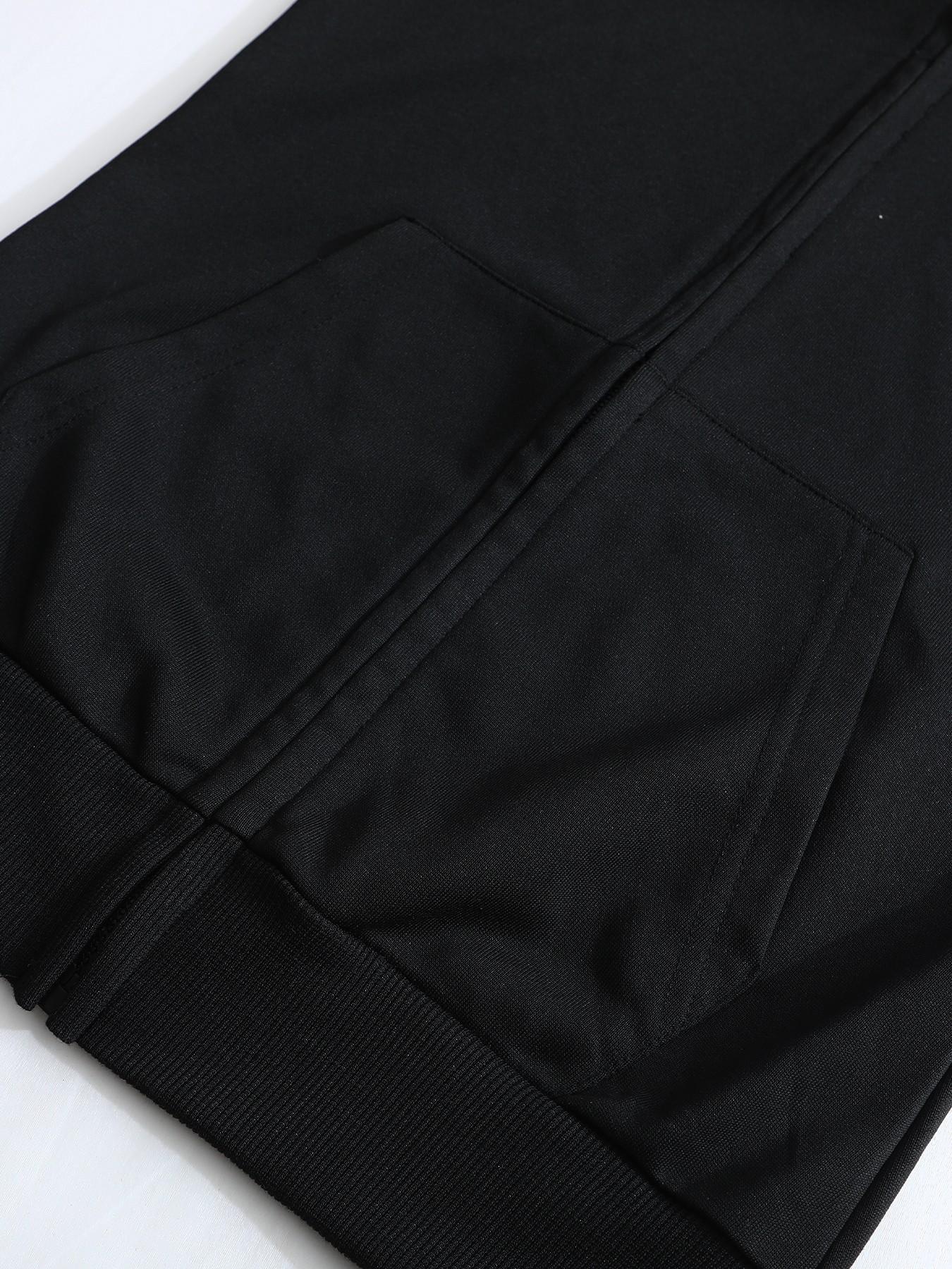 Womens Slim Fit Zip Up Hoodie Black Hooded Kangaroo Pocket Gothic Grunge Y2K Baddie Streetwear Alt Style Concert Night Out Fall Winter Street Fashion Apparel