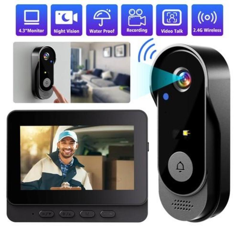 X8 Wireless Doorbell Camera, Rechargeable 2.4g WiFi Smart Video Doorbell, Night Vision, Secure Intercom, Privacy Protection, Waterproof, Home Security Camera