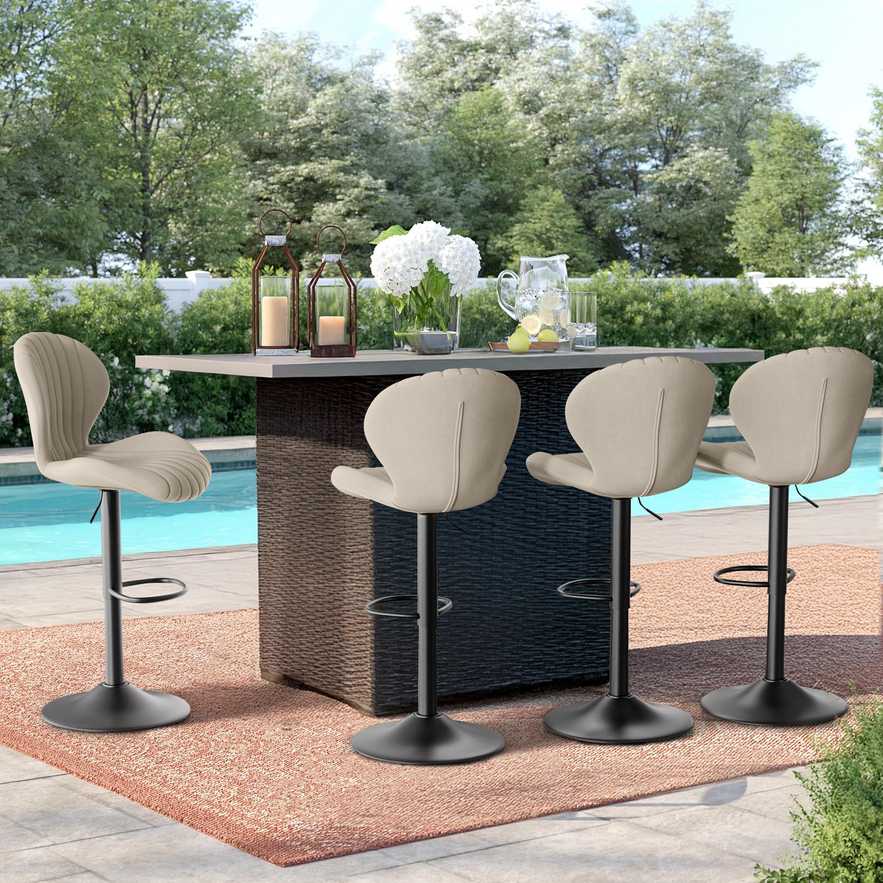 Kerilyn Bar Stools Set of 2 Modern Swivel Bar Chairs, Barstools Counter Height with High Backrest, Easy 3-5 Minute Assembly for Bar, Kitchen, Dining Room Black