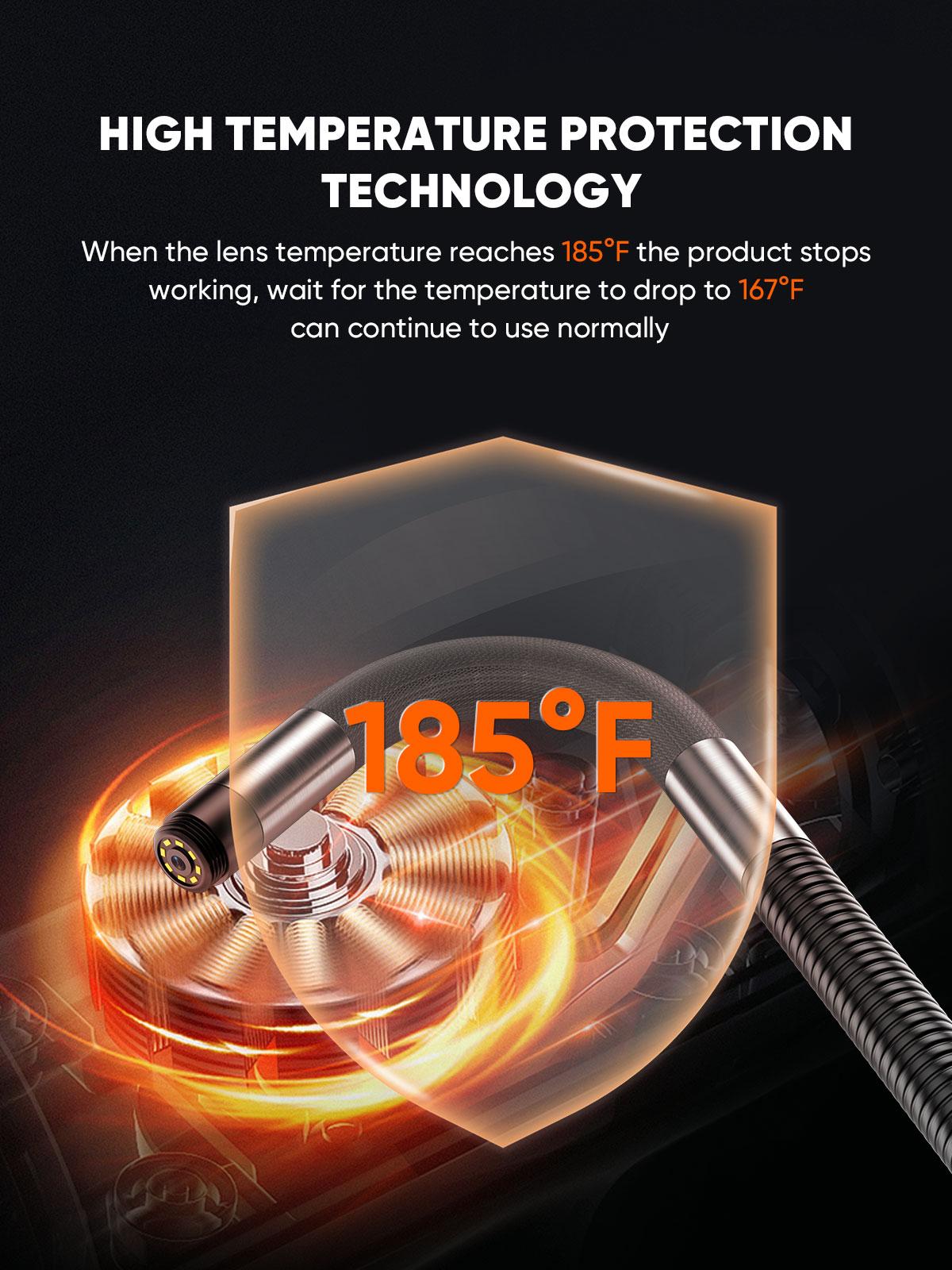 #TikTokShopSpringGlowUp SHEKAR 0.33in/0.23in/0.15in Two-Way Endoscope Camera with 32GB Card, 360° Rotatable Waterproof Borescope with Light, Articulated Snake Camera, Inspection Scope for Automotive, Mechanic, Wall, Vehicle, Drain, Home Improvement