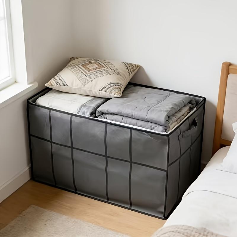 Large Capacity Zippered Storage Box, Mesh Organizer for Clothes, Bedding, Luggage, Travel, Space-Saving Design, Moving Bag, Closet Organizer