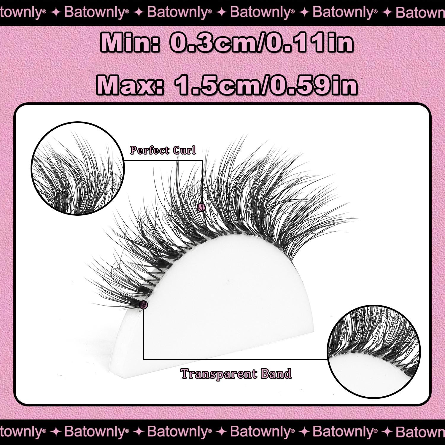 Voluminous  False Eyelashes, 7 Pairs, Transparent Handle, 5D Natural Messy, Fish Tail Crossed Lashes, Ideal for Daily Use, Dates, Parties