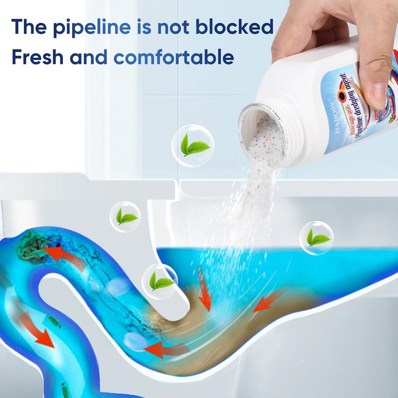 Pipeline Dredging Agent, Drain Clog Remover, Kitchen Unblocker, Pipe Unclogger, Sink And Drain Cleaner Powder, Powerful Solution for Kitchen, Bathroom, Toilet & Sink