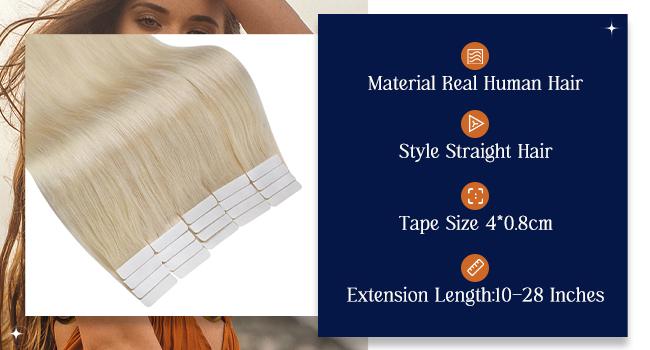Full Shine Tape in Hair Extension Affordable Soft and Natural Human Hair Extensions 20Pcs/50G
