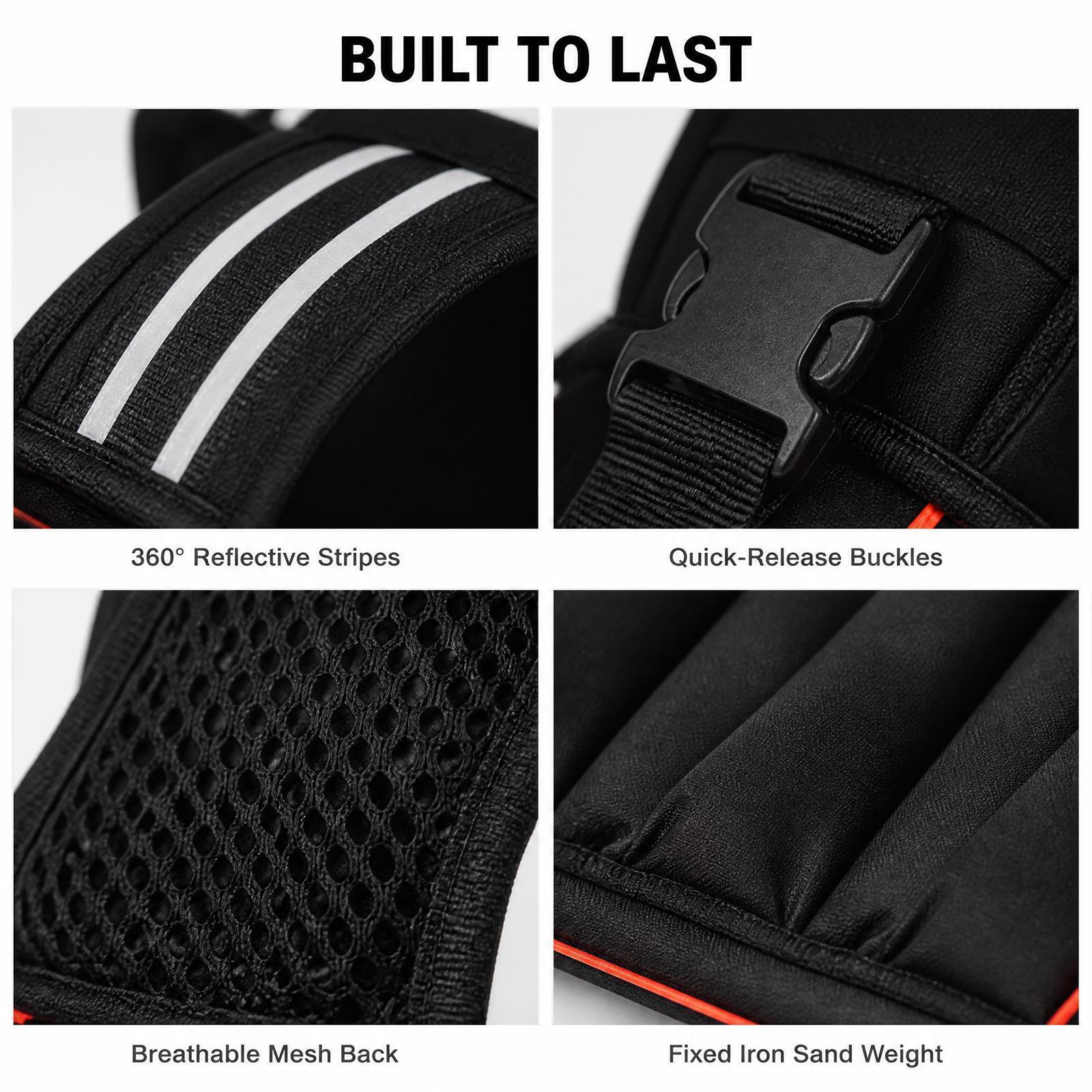 【DealsForYouDays】Adjustable Weighted Rucking Vest for Men & Women, 8lbs-25lbs Weight Range, with Detachable Phone Pouch for Walking, Training
