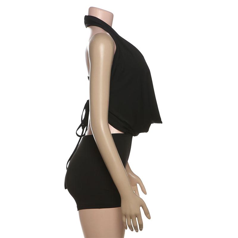 DOUCIU Multi-Color Basic Style Simple Casual Summer Street Cool Sexy Hot Women'S Thin Sleeveless Halter Neck Jumpsuit