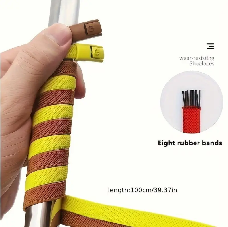 Unisex Adjustable No-Tie Stretchy Cotton Elastic Athleisure Shoelaces Set - 39.4in, Metal Lock Hold, Simple Adjustable Buckle, Customizable Length, Lightweight One Size, Travel-Ready, Sports Shoe Accessory, Elastic Laces for Sneakers